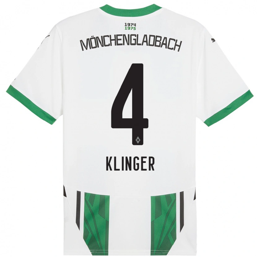 Danxen Børn Nina Klinger #4 Hvid Grøn Hjemmebane Spillertrøjer 2024/25 Trøje T-Shirt