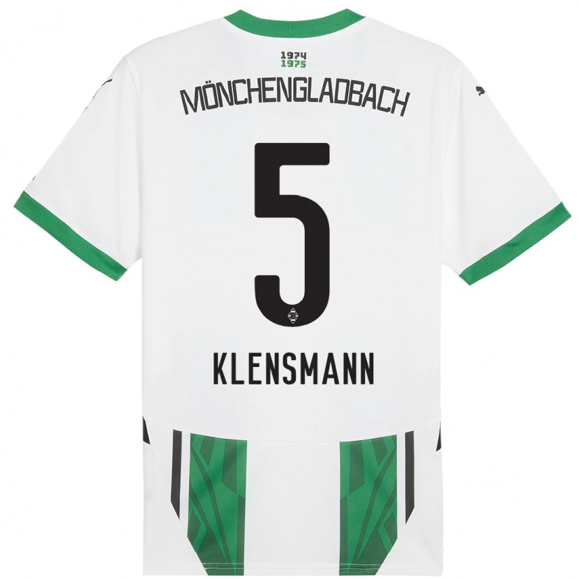 Danxen Børn Paula Klensmann #5 Hvid Grøn Hjemmebane Spillertrøjer 2024/25 Trøje T-Shirt