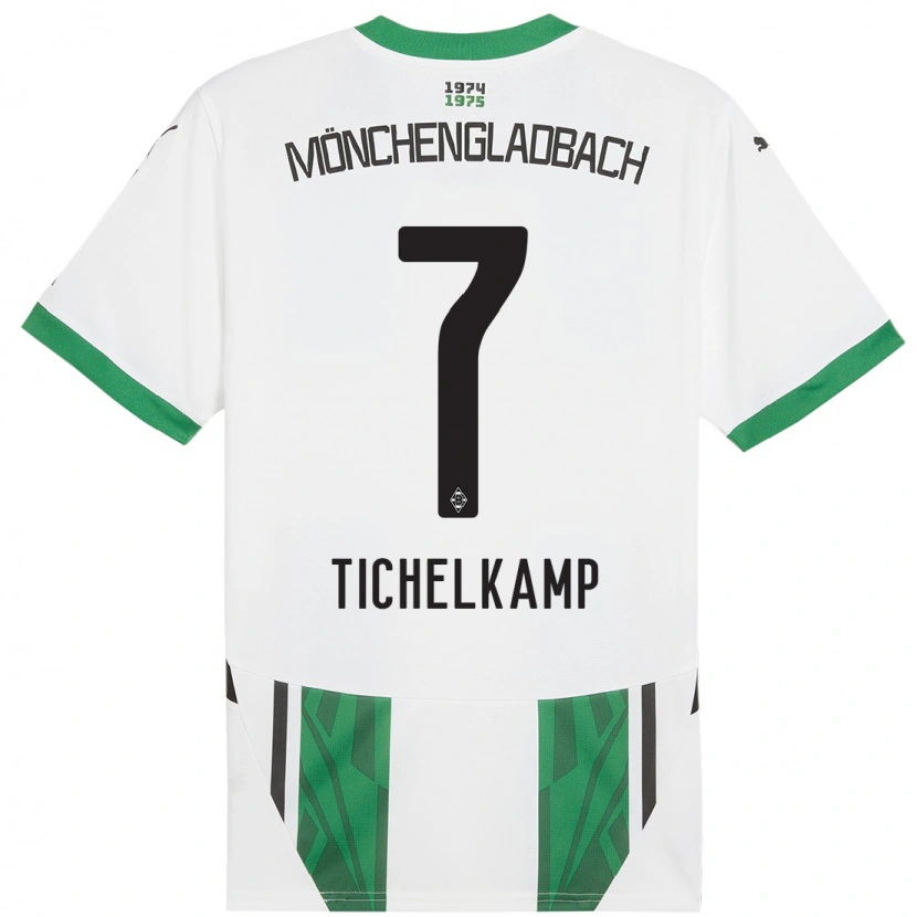 Danxen Børn Emily Tichelkamp #7 Hvid Grøn Hjemmebane Spillertrøjer 2024/25 Trøje T-Shirt