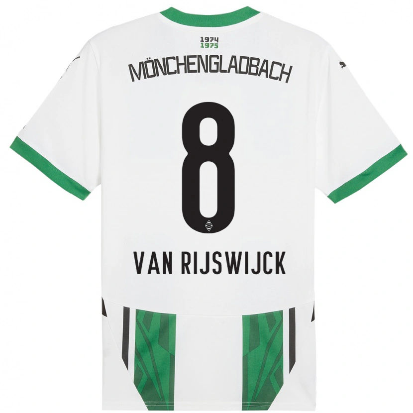 Danxen Børn Britt Van Rijswijck #8 Hvid Grøn Hjemmebane Spillertrøjer 2024/25 Trøje T-Shirt