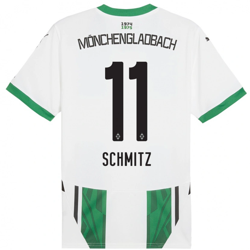 Danxen Børn Louisa Schmitz #11 Hvid Grøn Hjemmebane Spillertrøjer 2024/25 Trøje T-Shirt