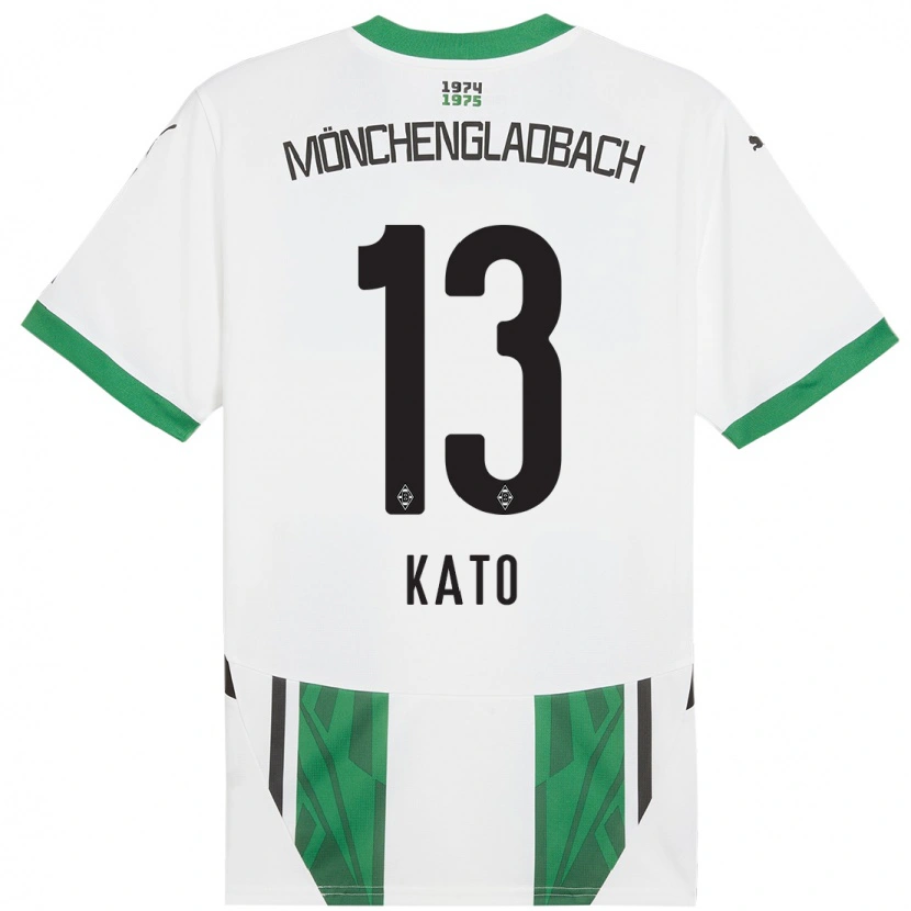 Danxen Børn Mizuho Kato #13 Hvid Grøn Hjemmebane Spillertrøjer 2024/25 Trøje T-Shirt