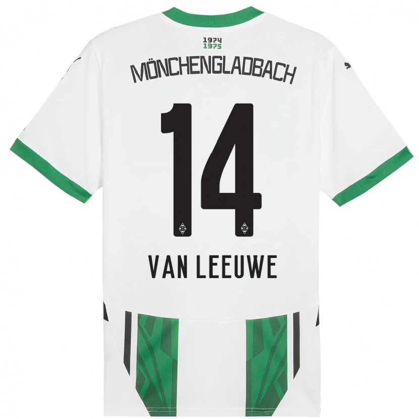 Danxen Børn Kyra Van Leeuwe #14 Hvid Grøn Hjemmebane Spillertrøjer 2024/25 Trøje T-Shirt