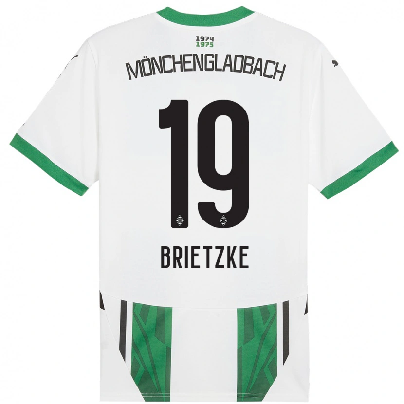 Danxen Børn Yvonne Brietzke #19 Hvid Grøn Hjemmebane Spillertrøjer 2024/25 Trøje T-Shirt