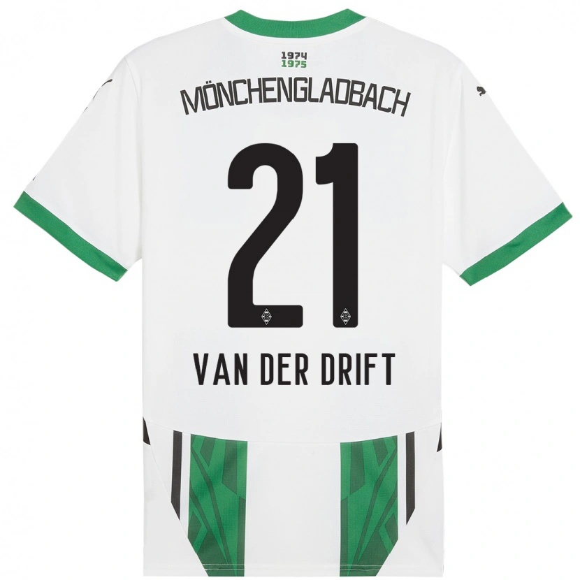 Danxen Børn Suus Van Der Drift #21 Hvid Grøn Hjemmebane Spillertrøjer 2024/25 Trøje T-Shirt