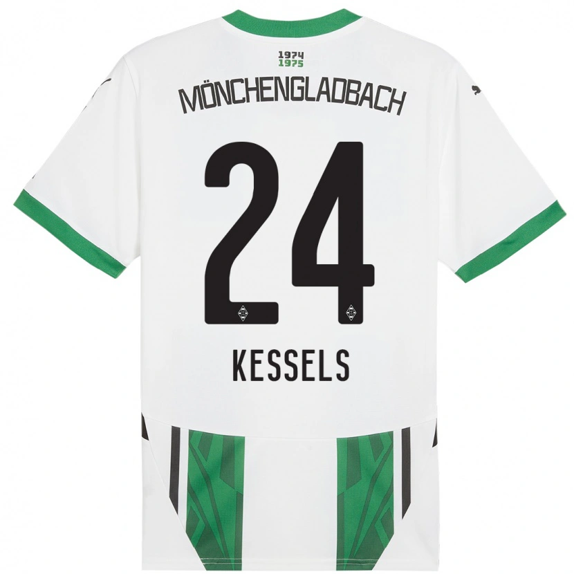 Danxen Børn Imke Kessels #24 Hvid Grøn Hjemmebane Spillertrøjer 2024/25 Trøje T-Shirt