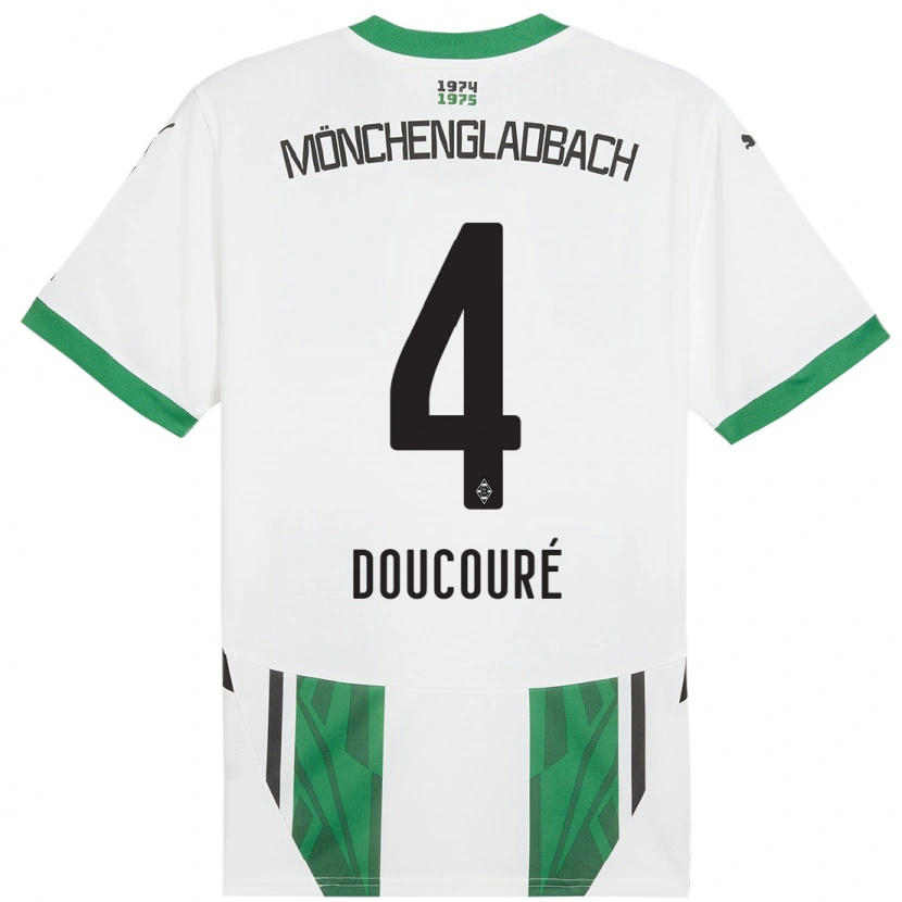 Danxen Børn Mamadou Doucouré #4 Hvid Grøn Hjemmebane Spillertrøjer 2024/25 Trøje T-Shirt