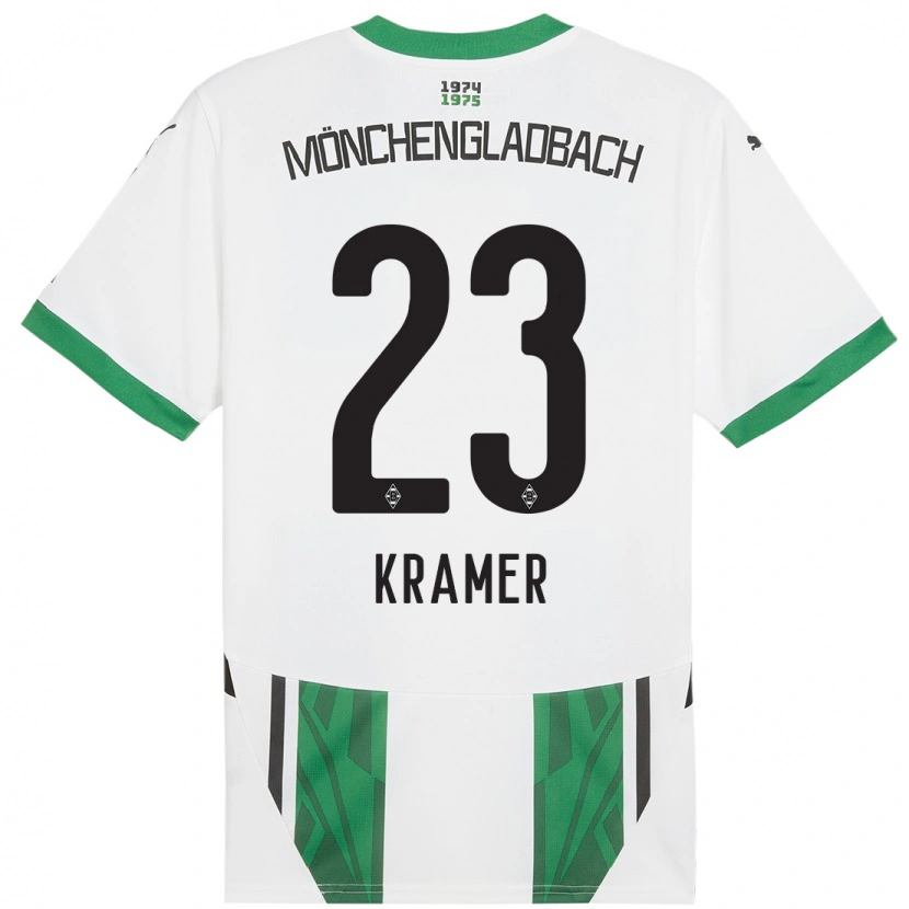 Danxen Børn Christoph Kramer #23 Hvid Grøn Hjemmebane Spillertrøjer 2024/25 Trøje T-Shirt