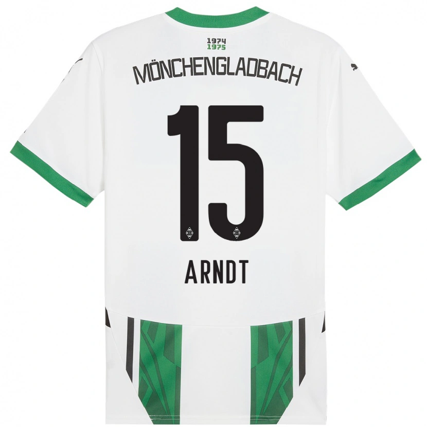Danxen Børn Leo Arndt #15 Hvid Grøn Hjemmebane Spillertrøjer 2024/25 Trøje T-Shirt