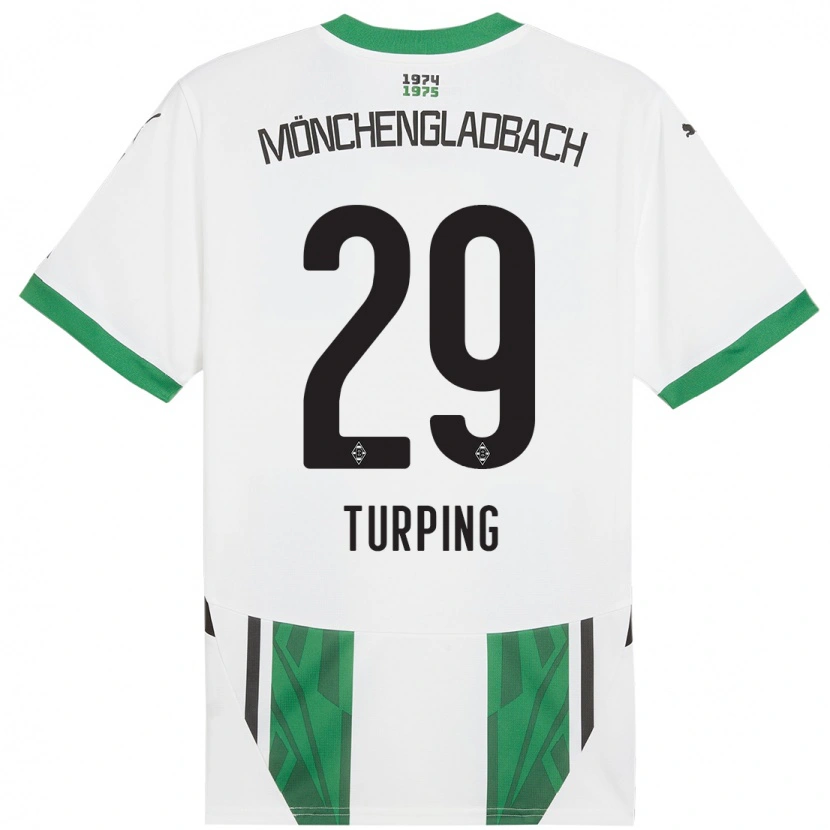 Danxen Børn Selim Turping #29 Hvid Grøn Hjemmebane Spillertrøjer 2024/25 Trøje T-Shirt