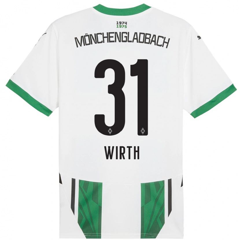 Danxen Børn Linus Wirth #31 Hvid Grøn Hjemmebane Spillertrøjer 2024/25 Trøje T-Shirt