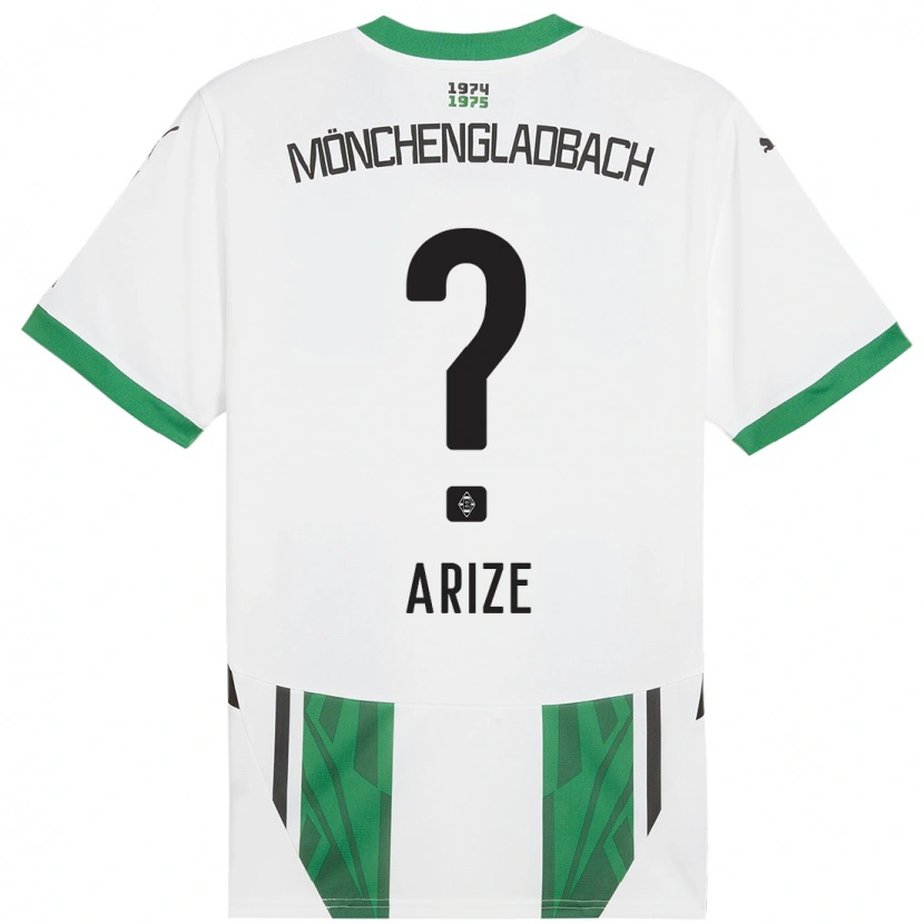 Danxen Børn David Arize #0 Hvid Grøn Hjemmebane Spillertrøjer 2024/25 Trøje T-Shirt