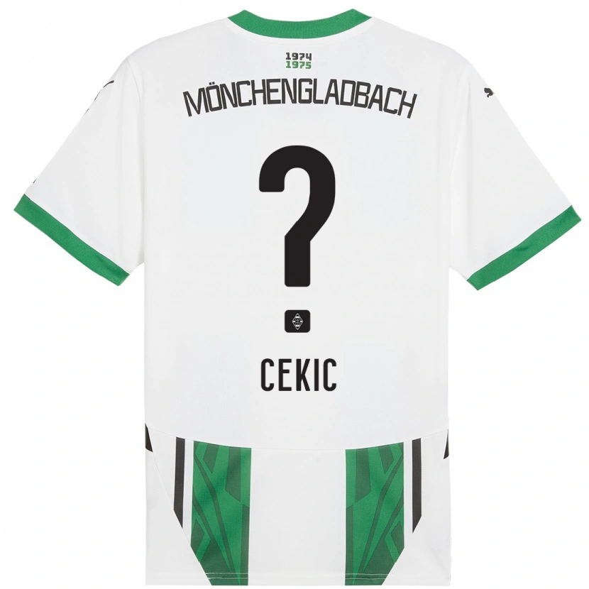 Danxen Børn Adnan Cekic #0 Hvid Grøn Hjemmebane Spillertrøjer 2024/25 Trøje T-Shirt