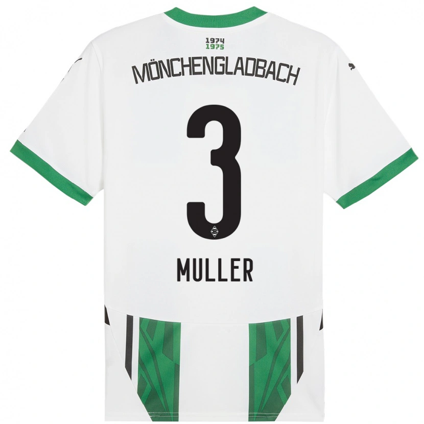 Danxen Børn Barbara Müller #3 Hvid Grøn Hjemmebane Spillertrøjer 2024/25 Trøje T-Shirt
