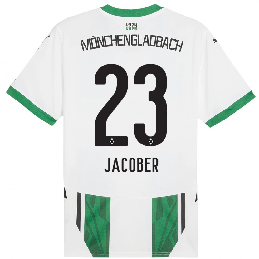 Danxen Børn Magdalena Jacober #23 Hvid Grøn Hjemmebane Spillertrøjer 2024/25 Trøje T-Shirt