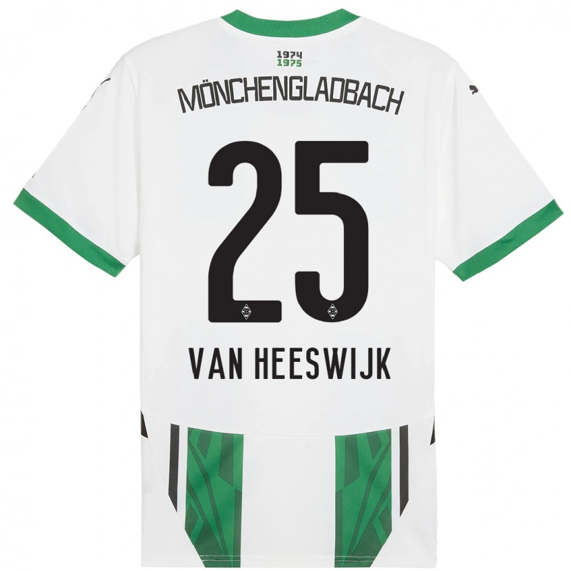 Danxen Børn Amber Van Heeswijk #25 Hvid Grøn Hjemmebane Spillertrøjer 2024/25 Trøje T-Shirt