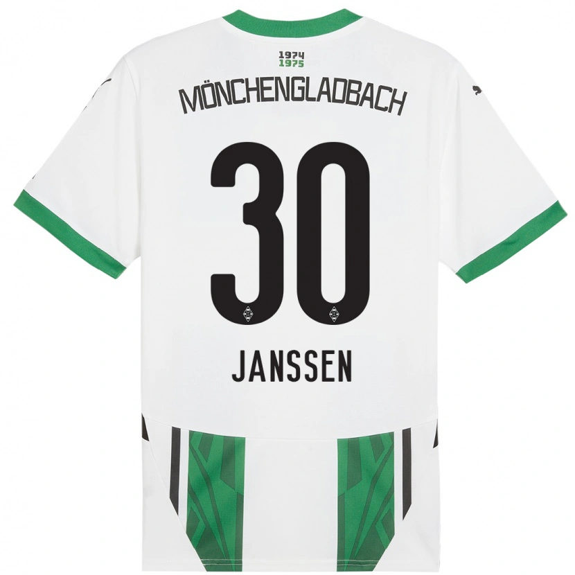 Danxen Børn Annalena Janssen #30 Hvid Grøn Hjemmebane Spillertrøjer 2024/25 Trøje T-Shirt