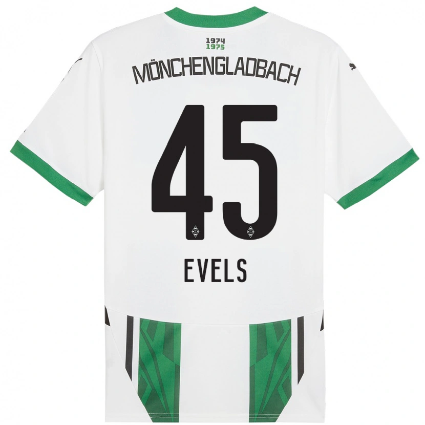 Danxen Børn Emily Evels #45 Hvid Grøn Hjemmebane Spillertrøjer 2024/25 Trøje T-Shirt