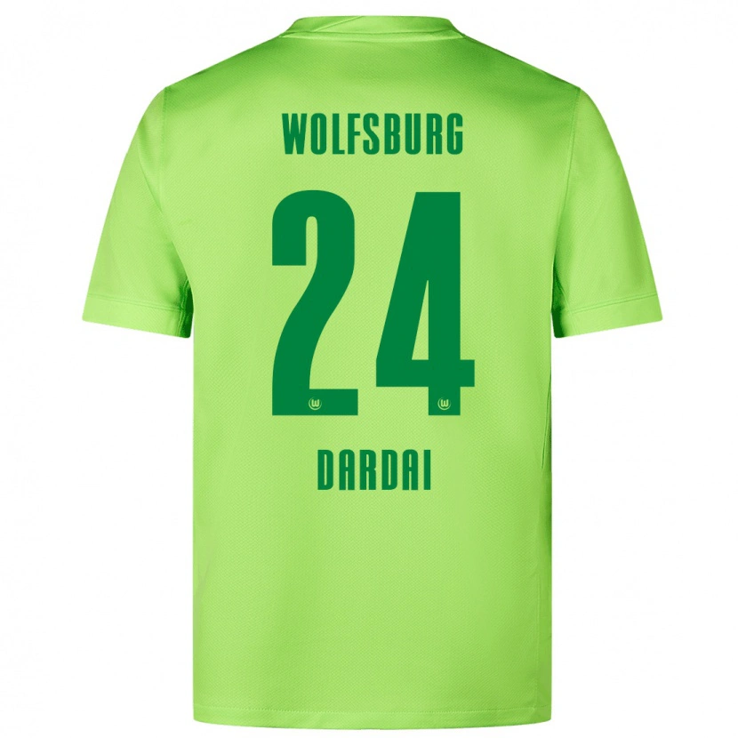 Danxen Børn Bence Dárdai #24 Fluorescerende Grøn Hjemmebane Spillertrøjer 2024/25 Trøje T-Shirt
