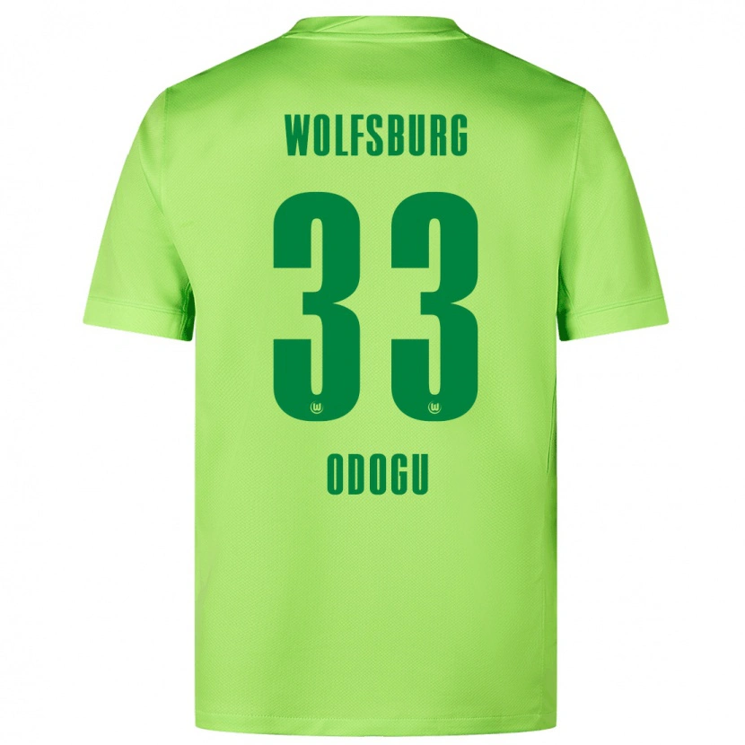 Danxen Børn David Odogu #33 Fluorescerende Grøn Hjemmebane Spillertrøjer 2024/25 Trøje T-Shirt
