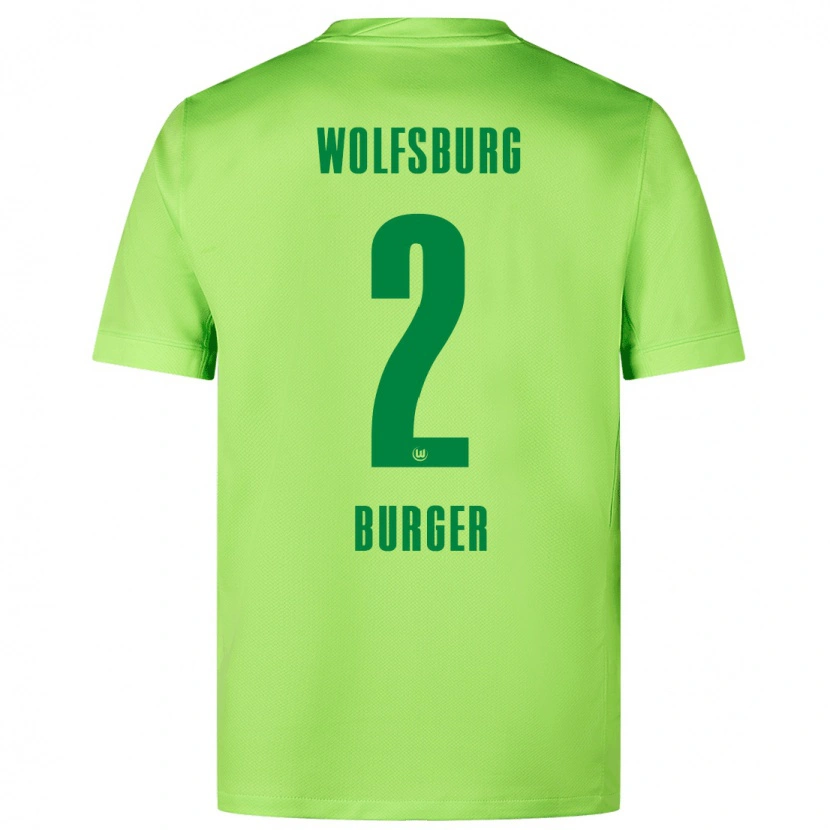 Danxen Børn Jan Bürger #2 Fluorescerende Grøn Hjemmebane Spillertrøjer 2024/25 Trøje T-Shirt