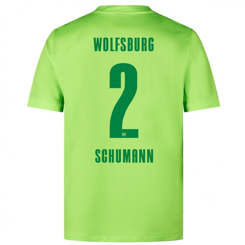 Danxen Børn Anton Schumann #2 Fluorescerende Grøn Hjemmebane Spillertrøjer 2024/25 Trøje T-Shirt