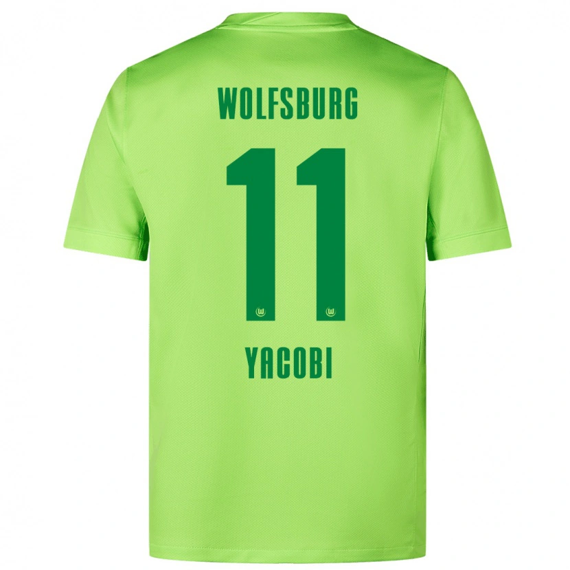 Danxen Børn Nilas Yacobi #11 Fluorescerende Grøn Hjemmebane Spillertrøjer 2024/25 Trøje T-Shirt