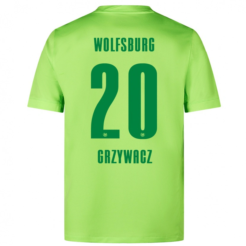 Danxen Børn Eryk Grzywacz #20 Fluorescerende Grøn Hjemmebane Spillertrøjer 2024/25 Trøje T-Shirt