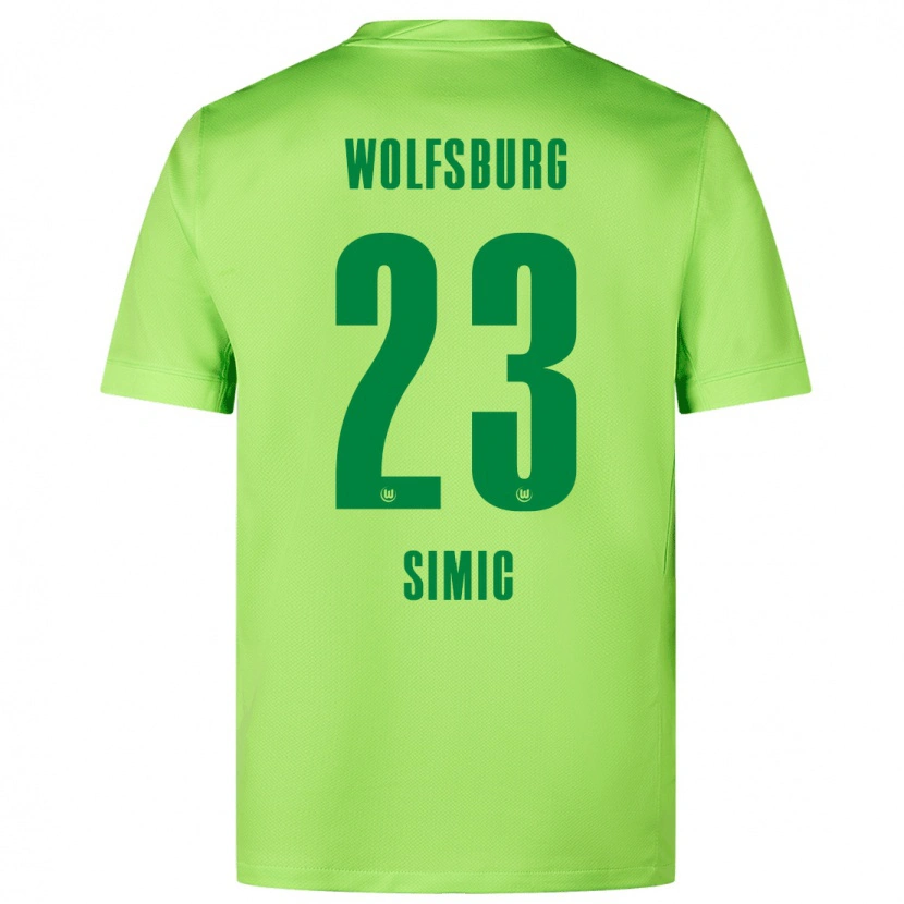 Danxen Børn Karlo Simic #23 Fluorescerende Grøn Hjemmebane Spillertrøjer 2024/25 Trøje T-Shirt