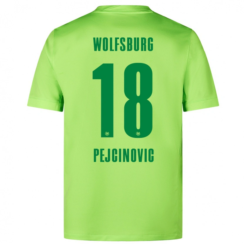 Danxen Børn Dzenan Pejcinovic #18 Fluorescerende Grøn Hjemmebane Spillertrøjer 2024/25 Trøje T-Shirt