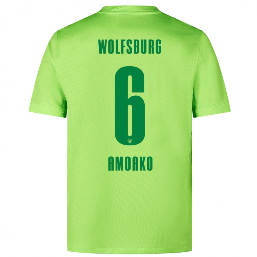 Danxen Børn Kofi Jeremy Amoako #6 Fluorescerende Grøn Hjemmebane Spillertrøjer 2024/25 Trøje T-Shirt