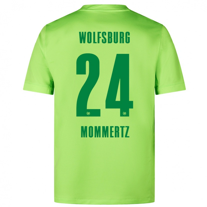 Danxen Børn Benjamin Mommertz #24 Fluorescerende Grøn Hjemmebane Spillertrøjer 2024/25 Trøje T-Shirt