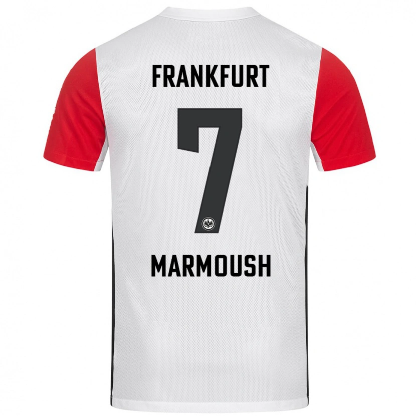 Danxen Børn Omar Marmoush #7 Hvid Rød Hjemmebane Spillertrøjer 2024/25 Trøje T-Shirt