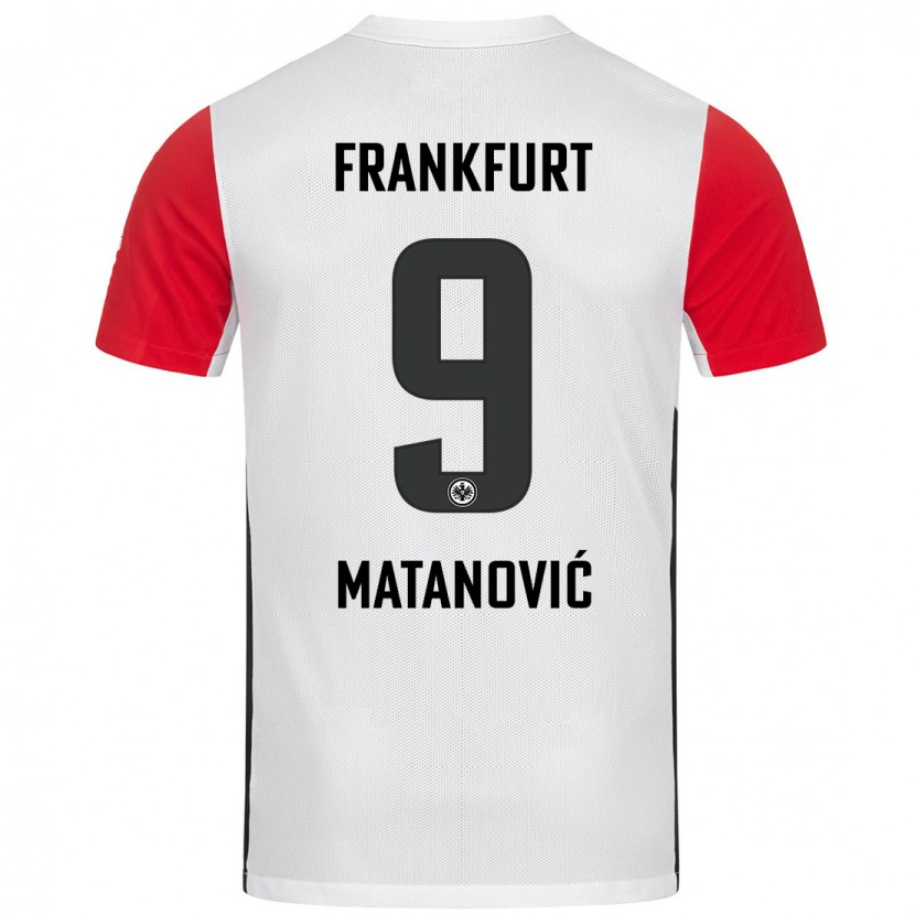 Danxen Børn Igor Matanovic #9 Hvid Rød Hjemmebane Spillertrøjer 2024/25 Trøje T-Shirt