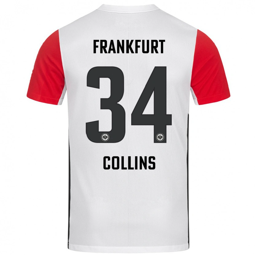 Danxen Børn Nnamdi Collins #34 Hvid Rød Hjemmebane Spillertrøjer 2024/25 Trøje T-Shirt