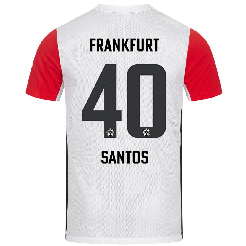 Danxen Børn Kauã Santos #40 Hvid Rød Hjemmebane Spillertrøjer 2024/25 Trøje T-Shirt