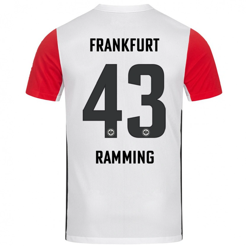 Danxen Børn Nils Ramming #43 Hvid Rød Hjemmebane Spillertrøjer 2024/25 Trøje T-Shirt