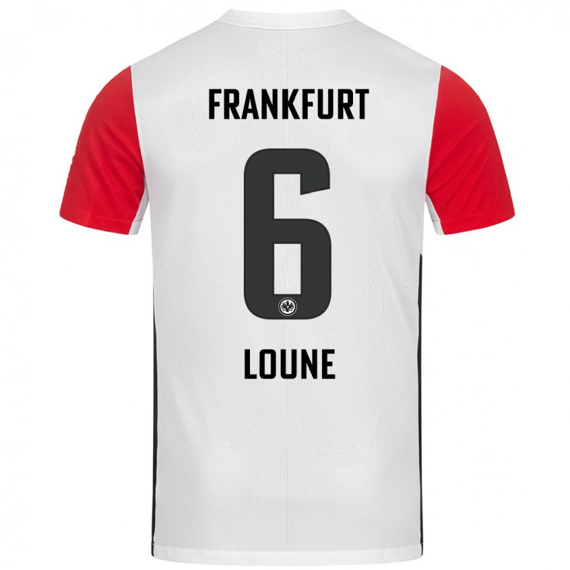 Danxen Børn Adam Loune #6 Hvid Rød Hjemmebane Spillertrøjer 2024/25 Trøje T-Shirt