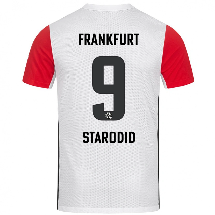 Danxen Børn Daniel Starodid #9 Hvid Rød Hjemmebane Spillertrøjer 2024/25 Trøje T-Shirt