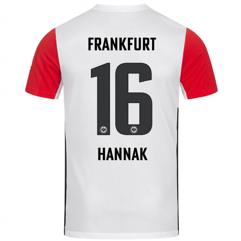 Danxen Børn Tim Hannak #16 Hvid Rød Hjemmebane Spillertrøjer 2024/25 Trøje T-Shirt