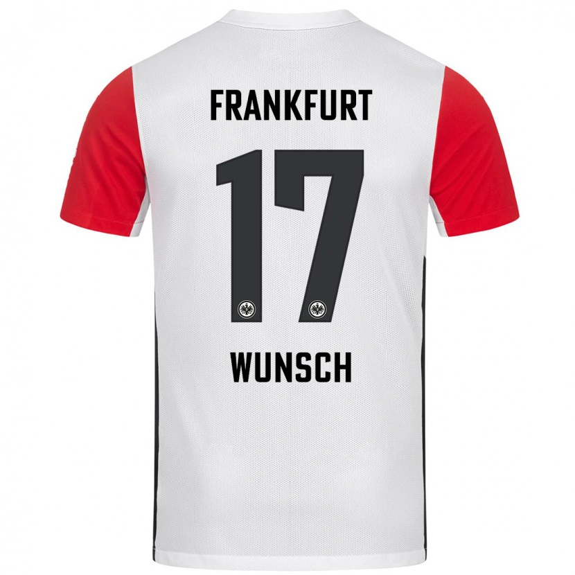 Danxen Børn Paul Wünsch #17 Hvid Rød Hjemmebane Spillertrøjer 2024/25 Trøje T-Shirt