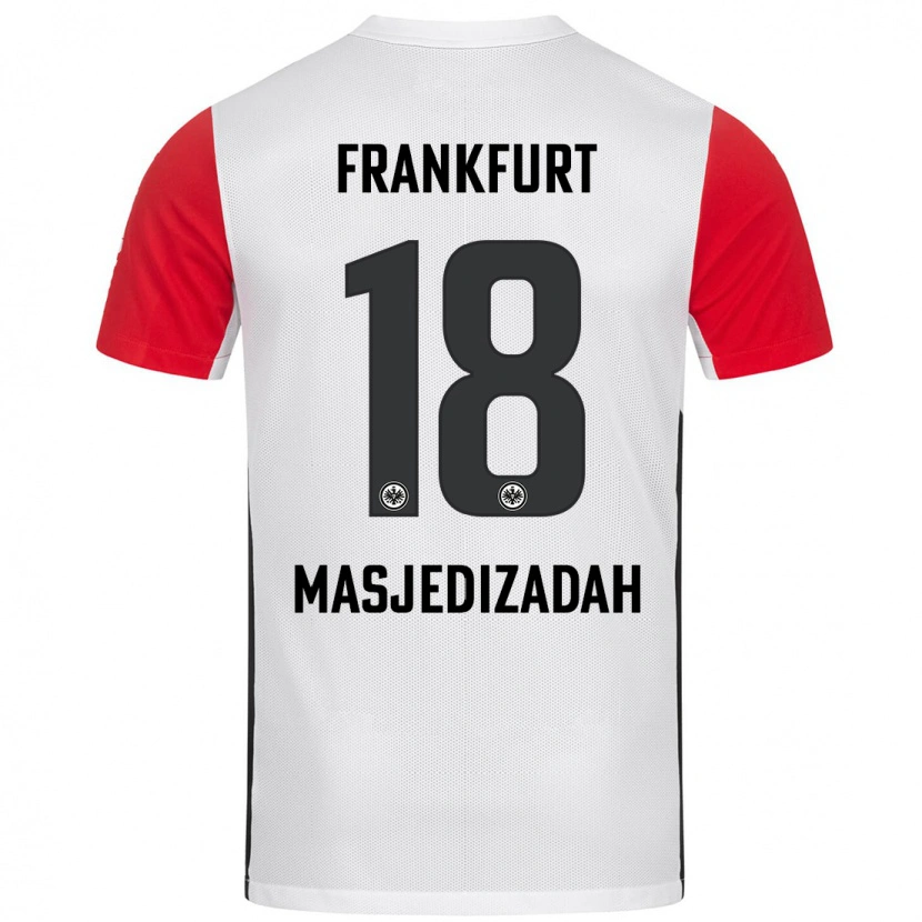 Danxen Børn Abolfazl Masjedizadah #18 Hvid Rød Hjemmebane Spillertrøjer 2024/25 Trøje T-Shirt