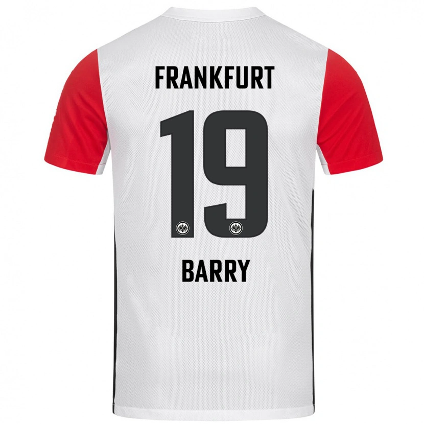 Danxen Børn Jasha Barry #19 Hvid Rød Hjemmebane Spillertrøjer 2024/25 Trøje T-Shirt