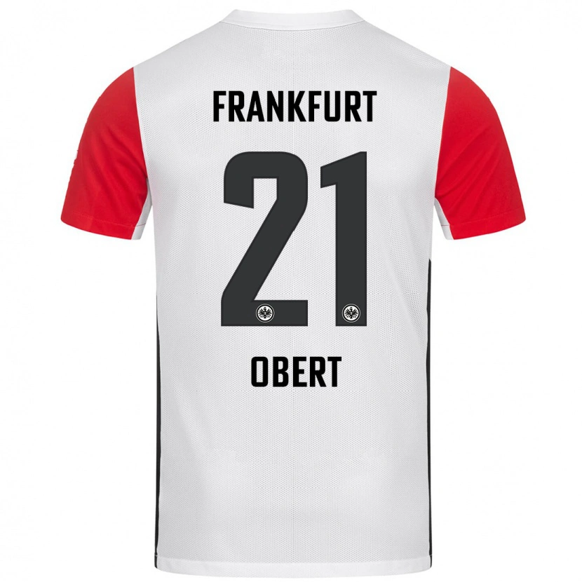 Danxen Børn Yuriy Obert #21 Hvid Rød Hjemmebane Spillertrøjer 2024/25 Trøje T-Shirt