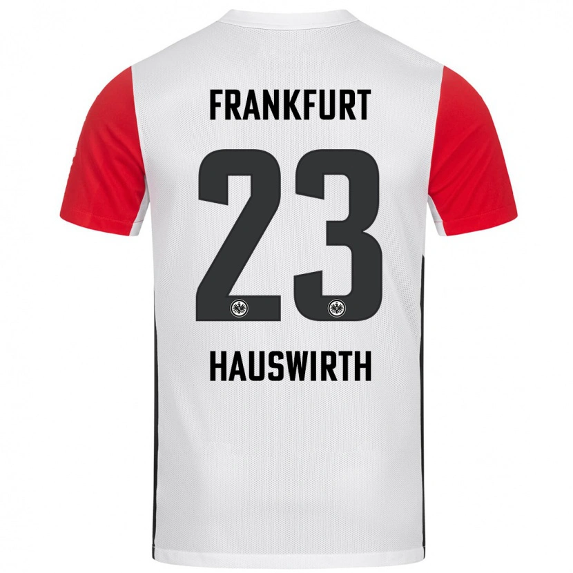 Danxen Børn Max Hauswirth #23 Hvid Rød Hjemmebane Spillertrøjer 2024/25 Trøje T-Shirt