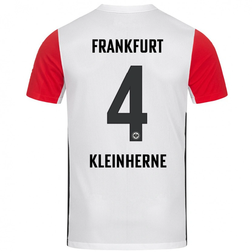 Danxen Børn Sophia Kleinherne #4 Hvid Rød Hjemmebane Spillertrøjer 2024/25 Trøje T-Shirt