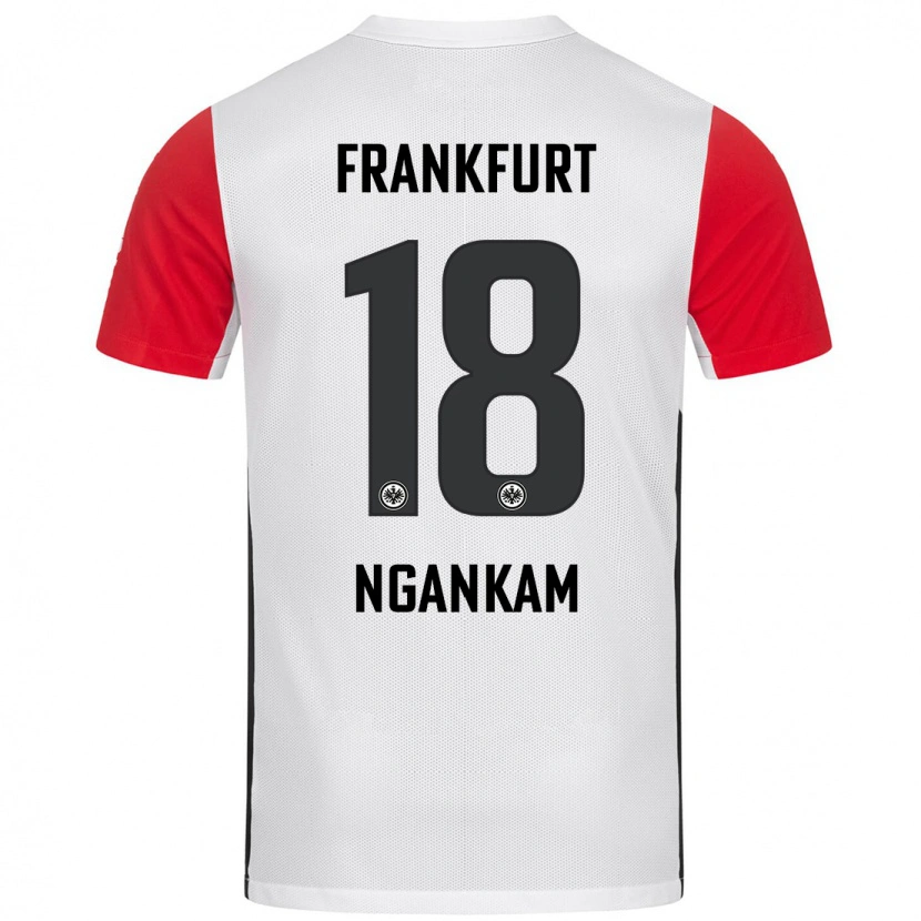 Danxen Børn Jessic Ngankam #18 Hvid Rød Hjemmebane Spillertrøjer 2024/25 Trøje T-Shirt