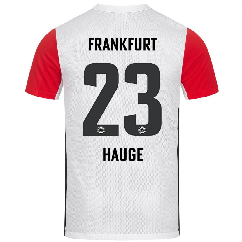 Danxen Børn Jens Petter Hauge #23 Hvid Rød Hjemmebane Spillertrøjer 2024/25 Trøje T-Shirt