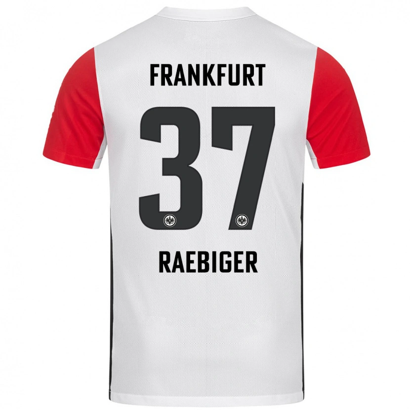Danxen Børn Sidney Raebiger #37 Hvid Rød Hjemmebane Spillertrøjer 2024/25 Trøje T-Shirt