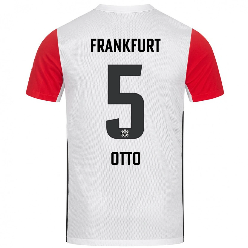Danxen Børn Fynn Otto #5 Hvid Rød Hjemmebane Spillertrøjer 2024/25 Trøje T-Shirt